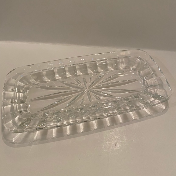 Dining Vintage Glass Butter Dish Beautiful Cut Design Poshmark